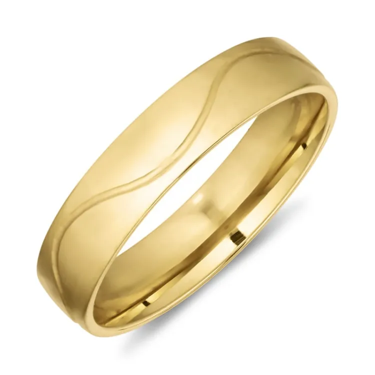 5 mm vielsesring i 14 karat guld