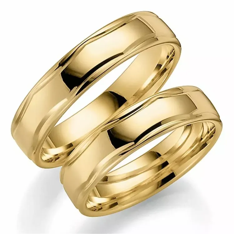 5 mm vielsesringe i 9 karat guld - sæt