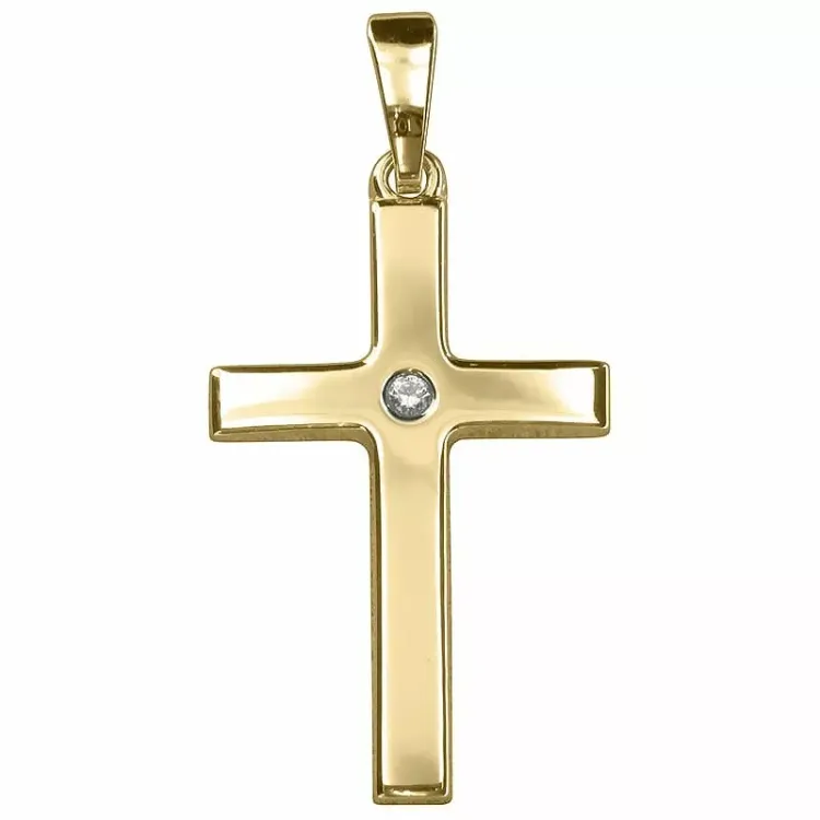 14 x 22 mm kors vedhæng i 8 karat guld - Amoré