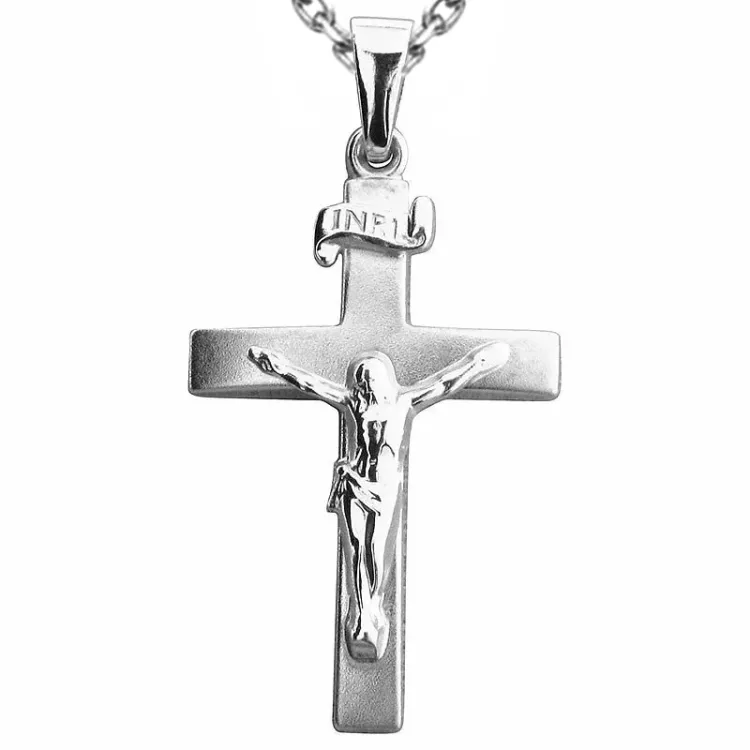 kors med jesus halskæde i sølv med vedhæng i sølv - Amoré