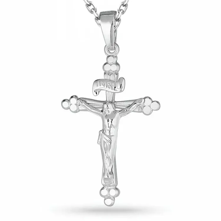 kors med jesus halskæde i sølv med vedhæng i sølv - Amoré