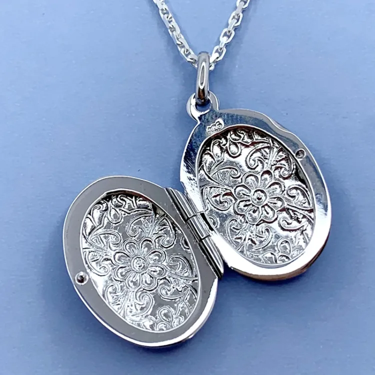 16 x 24 mm medaljon vedhæng i sølv