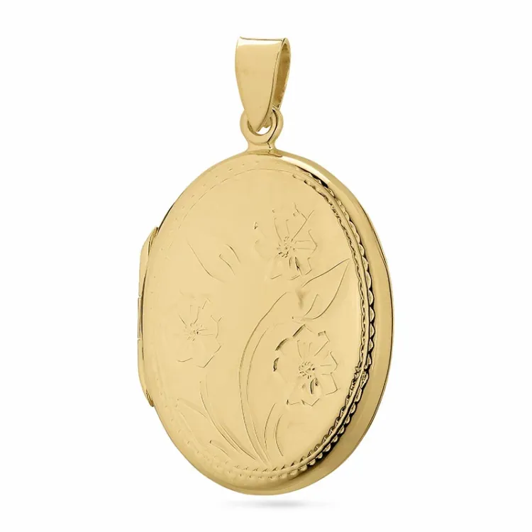 21 x 28 mm medaljon i forgyldt sølv