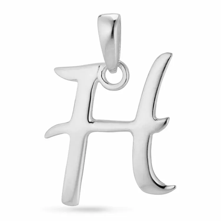bogstav H vedhæng i sølv - My Letter