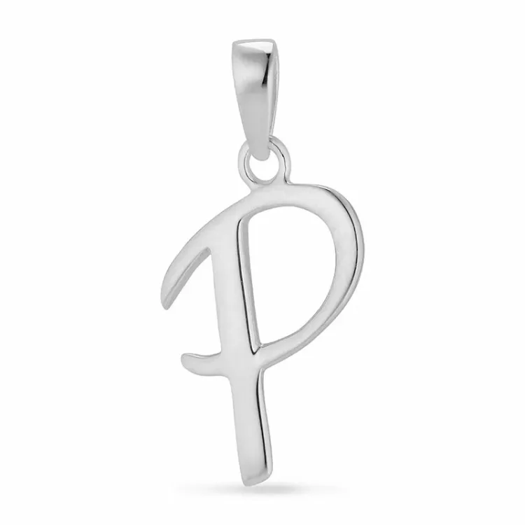 bogstav P vedhæng i sølv - My Letter