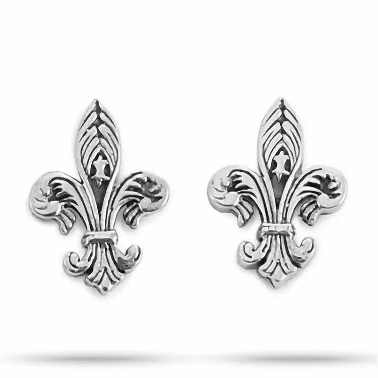 fleur de lis ørestikker i sølv