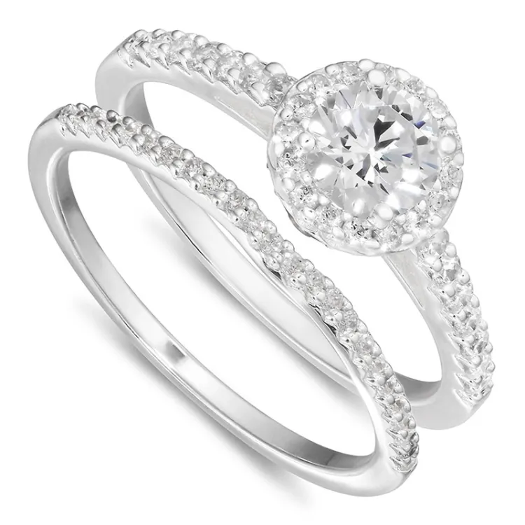 zirkon ring i sølv