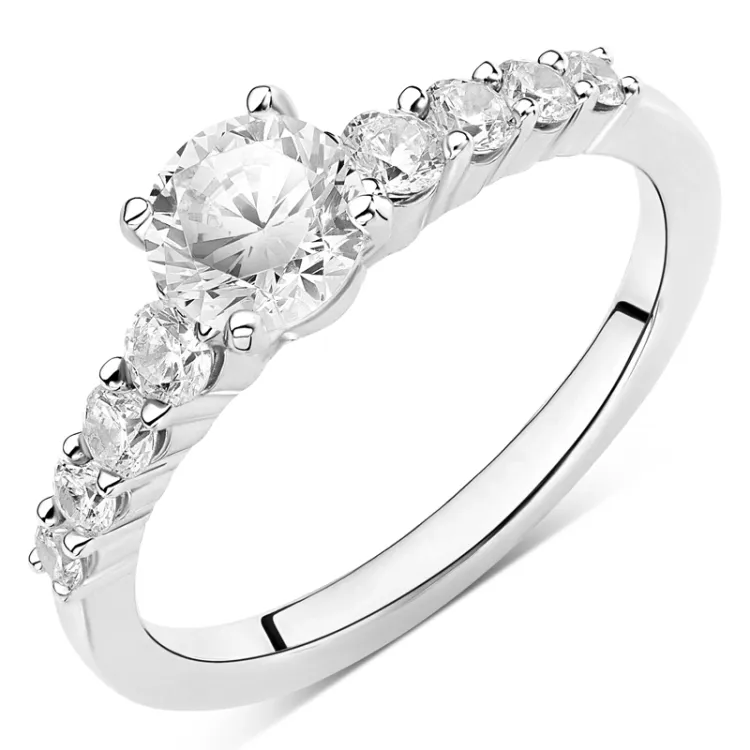 zirkon ring i sølv
