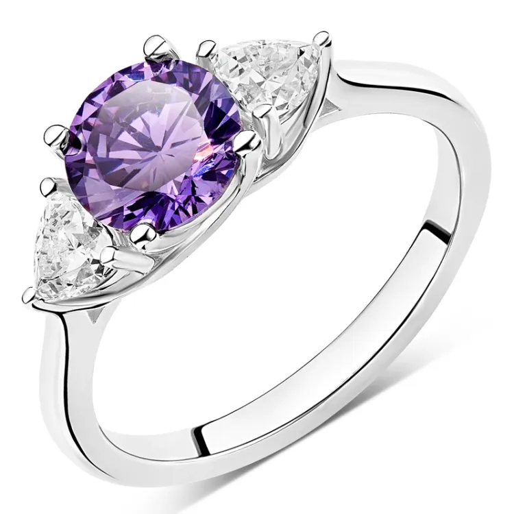 lilla zirkon ring i sølv