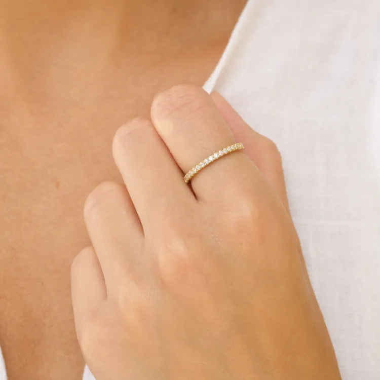 zirkon ring i forgyldt sølv
