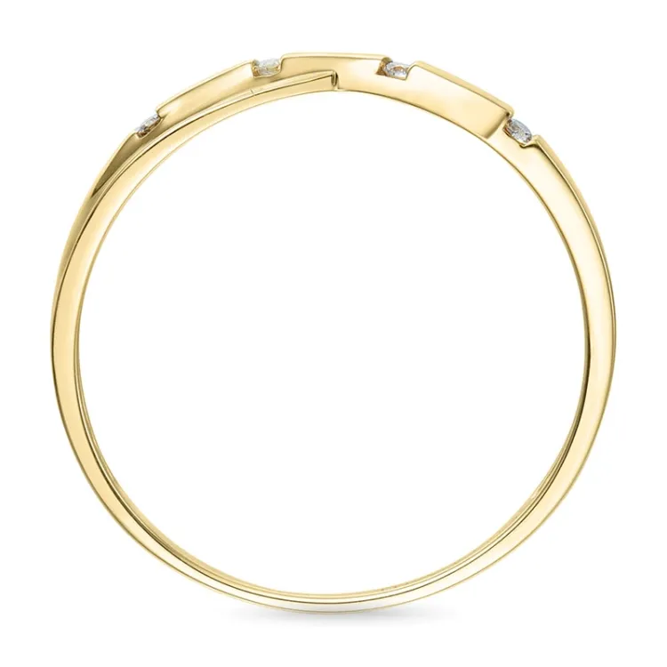 abstrakt diamant ring i 9 karat guld 0,03 ct