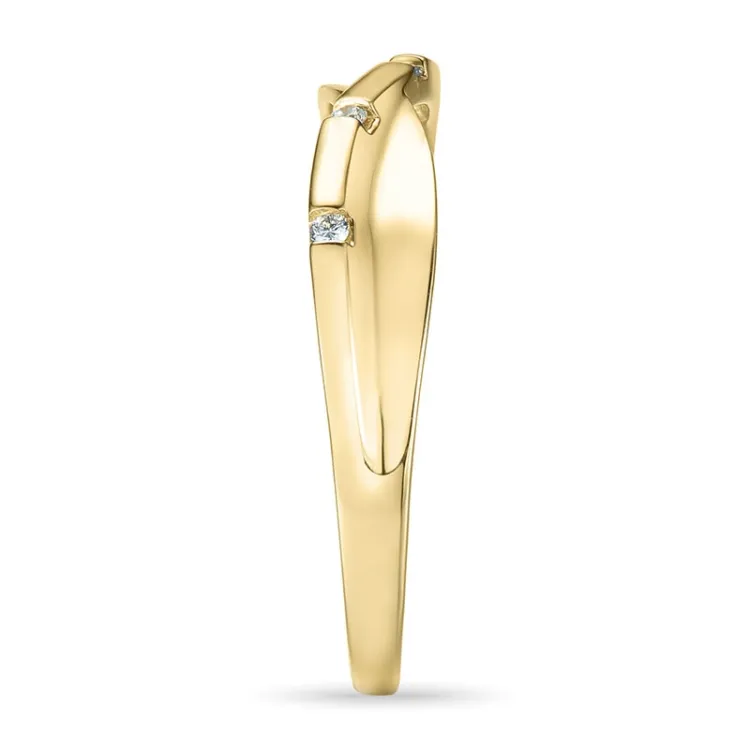 abstrakt diamant ring i 9 karat guld 0,03 ct