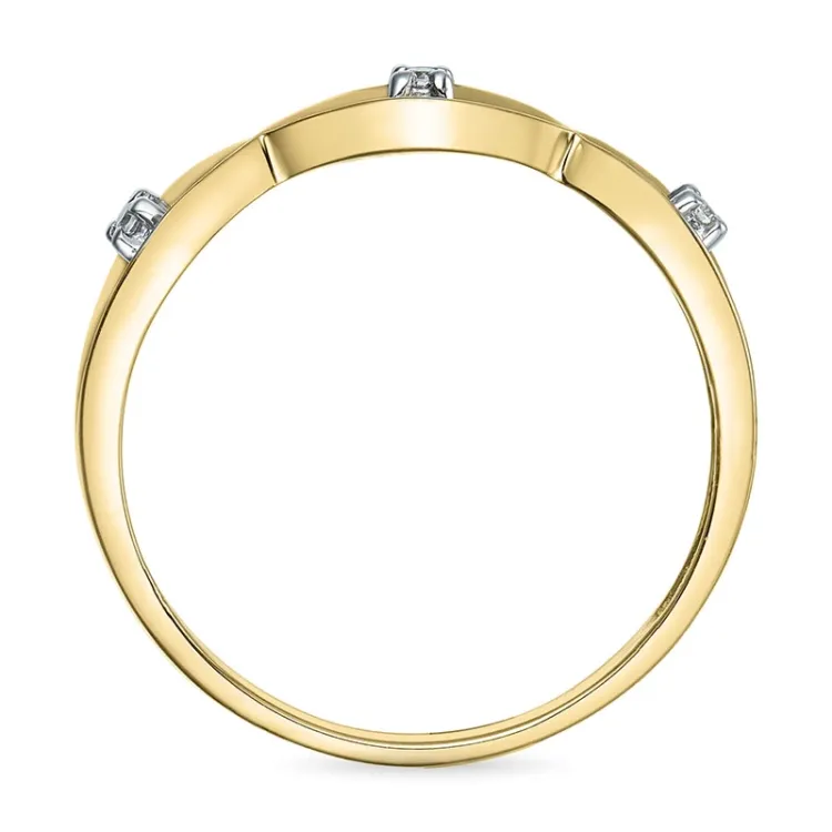abstrakt diamant ring i 9 karat guld.- og hvidguld 0,02 ct