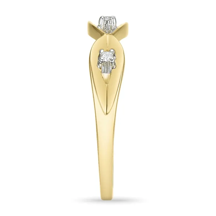 abstrakt diamant ring i 9 karat guld.- og hvidguld 0,02 ct