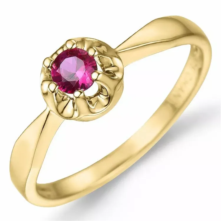 rubin ring i 9 karat guld 0,30 ct