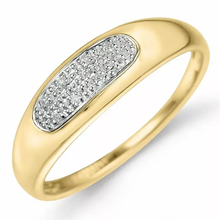Diamant ring i 9 karat guld.- og hvidguld 0,04 ct