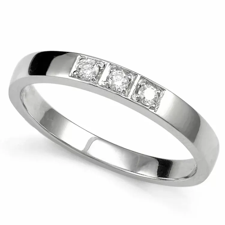 Kollektionsprøve diamant alliancering i 9 karat hvidguld 0,09 ct