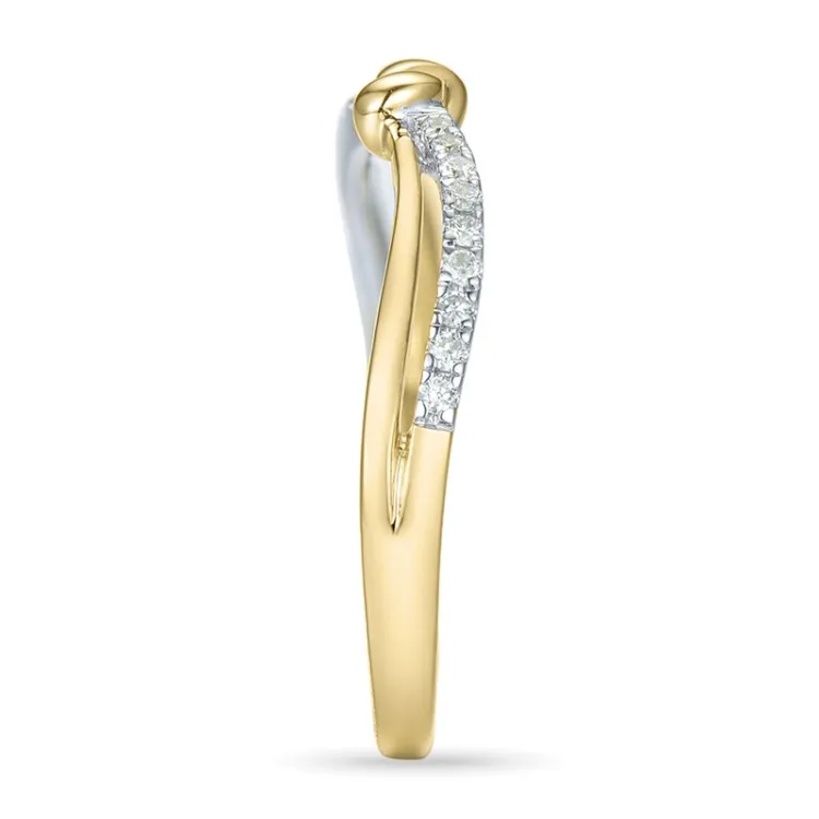 diamantring i 9 karat guld.- og hvidguld 0,10 ct