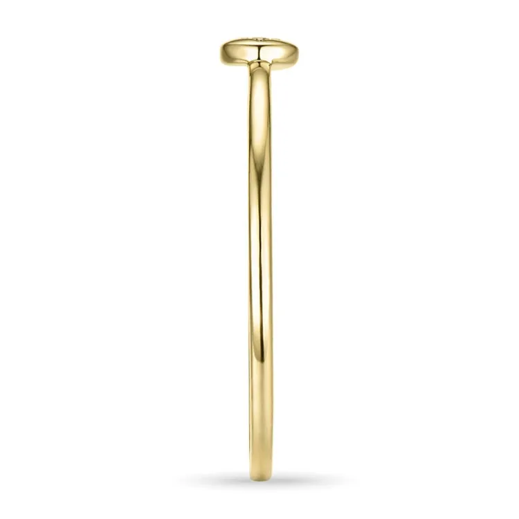 rund diamantring i 9 karat guld.- og hvidguld 0,01 ct
