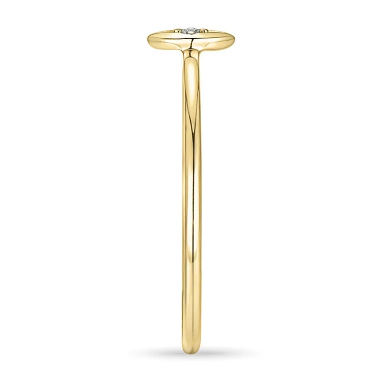 Firkantet diamantring i 9 karat guld 0,01 ct
