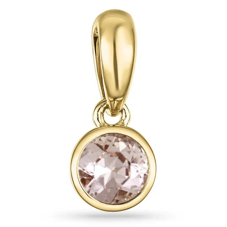 Rundt morganit vedhæng i 9 karat guld 0,43 ct