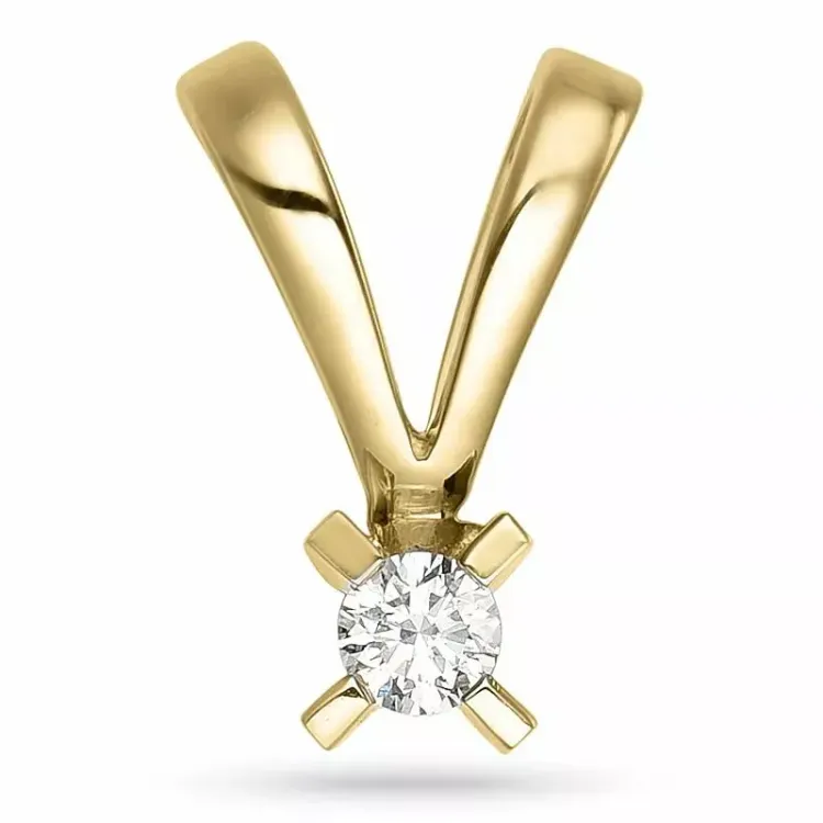 diamant solitairevedhæng i 9 karat guld 0,05 ct