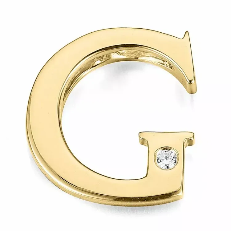 bogstav G diamant vedhæng i 9 karat guld 0,01 ct
