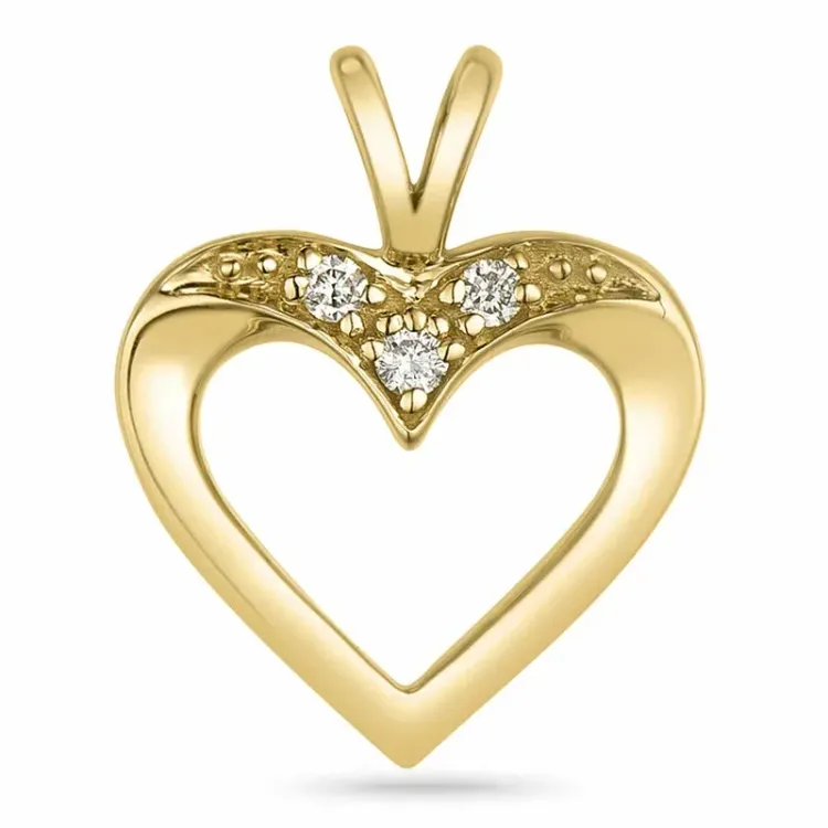 hjerte diamant vedhæng i 9 karat guld 0,04 ct