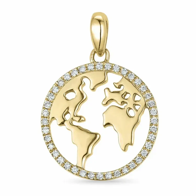 livets træ diamant vedhæng i 9 karat guld 0,10 ct