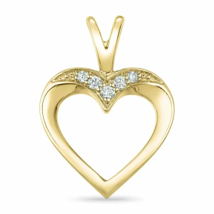hjerte diamant vedhæng i 9 karat guld 0,05 ct
