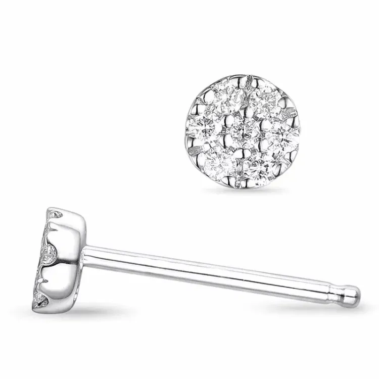 brillantøreringe i 9 karat hvidguld med diamant 