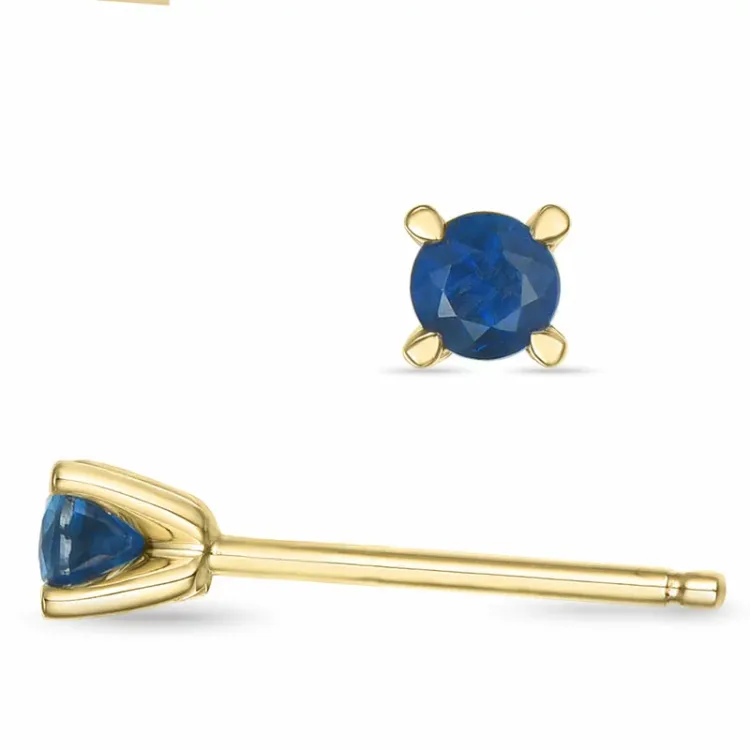 2 x 0,13 ct safir solitaireørestikker i 9 karat guld med safir 