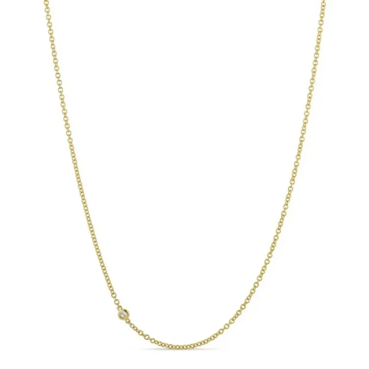 45 cm halskæde med vedhæng i 9 karat guld 0,05 ct
