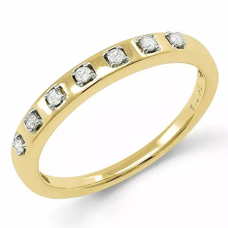 Enkel diamant ring i 9 karat guld.- og hvidguld 0,09 ct