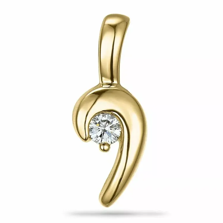 Diamant vedhæng i 9 karat guld 0,05 ct