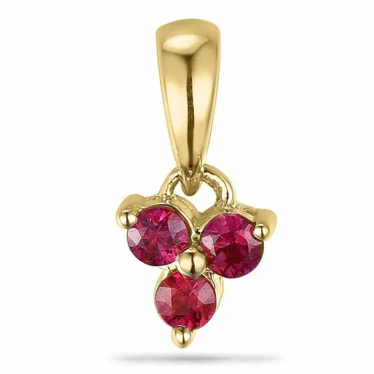 Blomster rubin vedhæng i 9 karat guld 0,25 ct