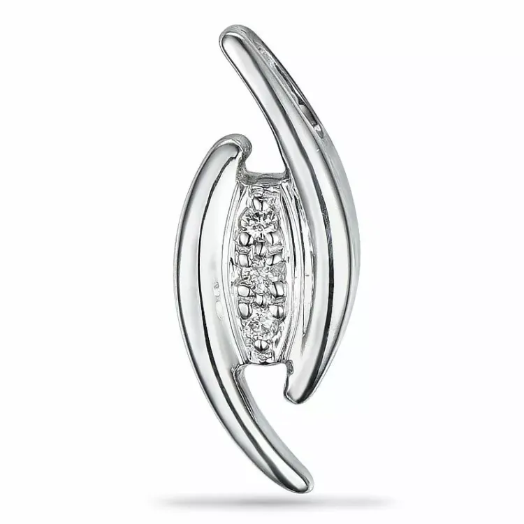 Diamant vedhæng i 9 karat hvidguld 0,01 ct