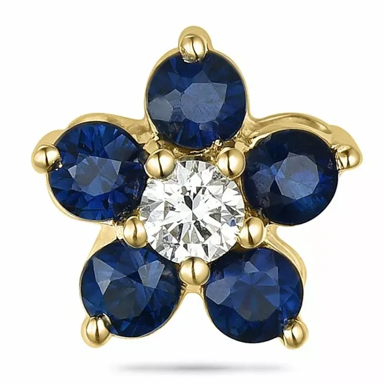 Blomster safir diamantvedhæng i 9 karat guld 0,06 ct 0,45 ct