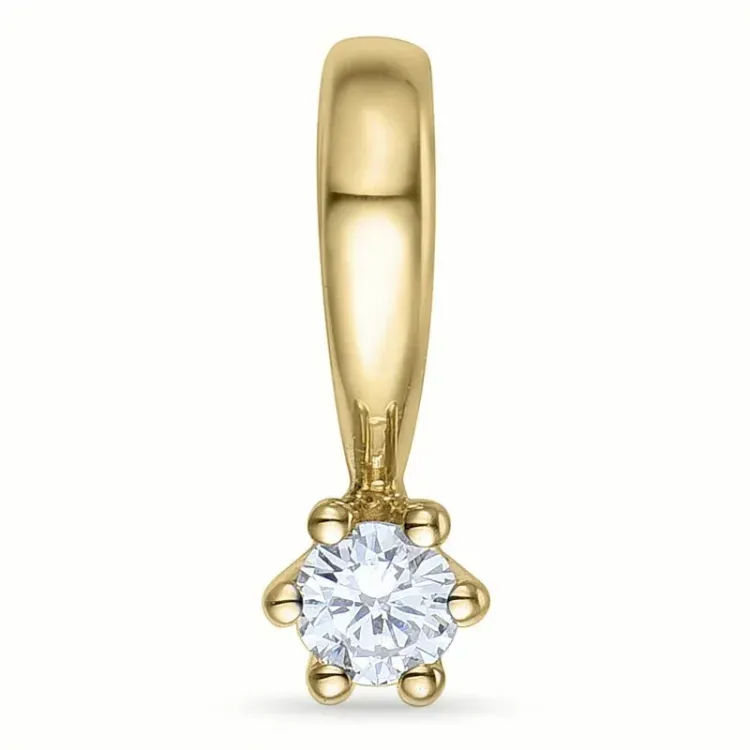 diamant solitairevedhæng i 9 karat guld 0,05 ct
