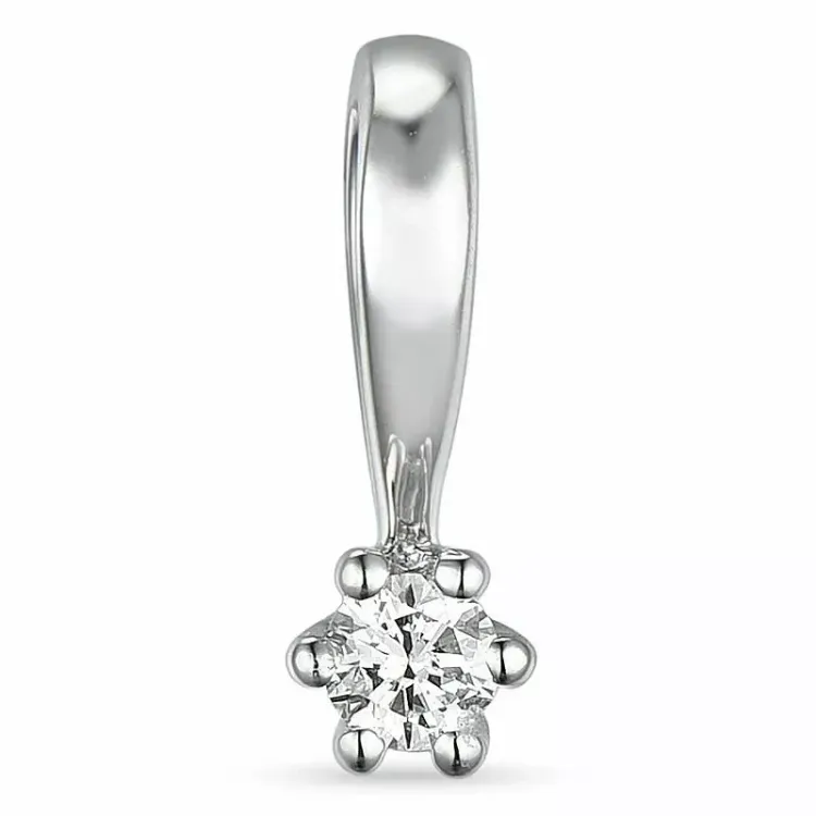 diamant solitairevedhæng i 9 karat hvidguld 0,05 ct