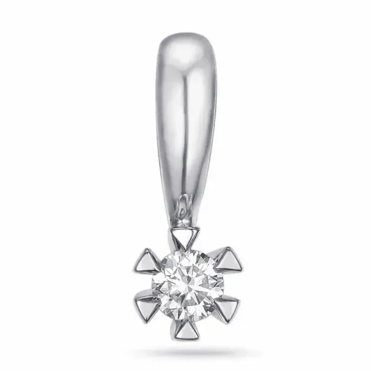0,05 ct diamant solitairevedhæng i 9 karat hvidguld 0,05 ct