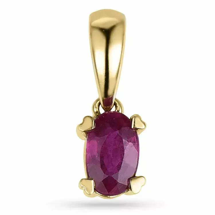rubin vedhæng i 9 karat guld 0,35 ct