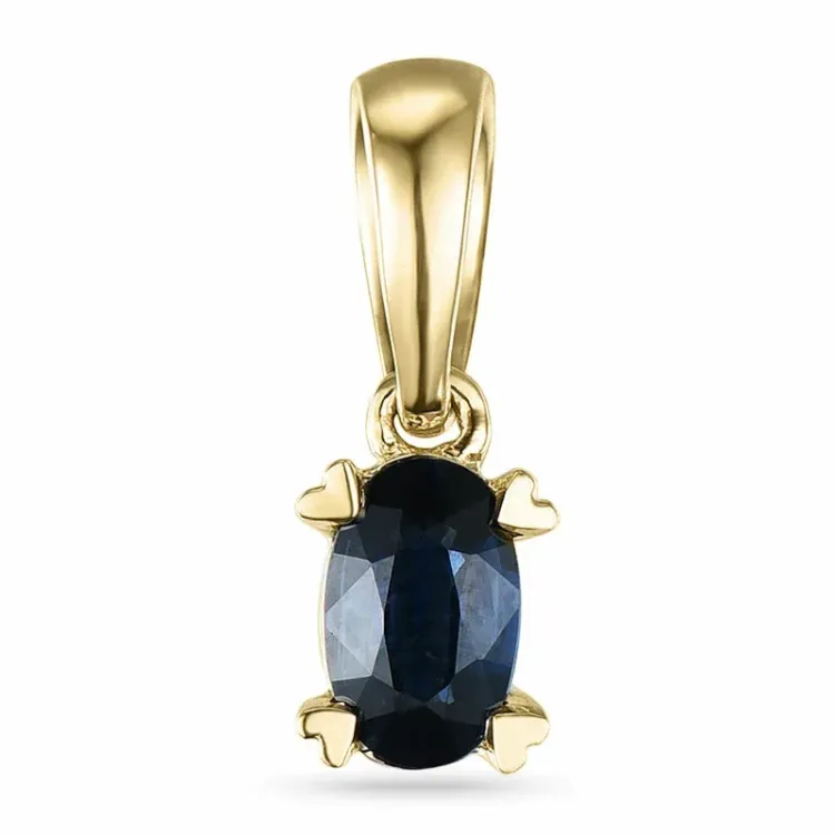 safir vedhæng i 9 karat guld 0,35 ct