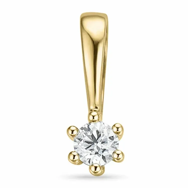 diamant solitairevedhæng i 9 karat guld 0,05 ct