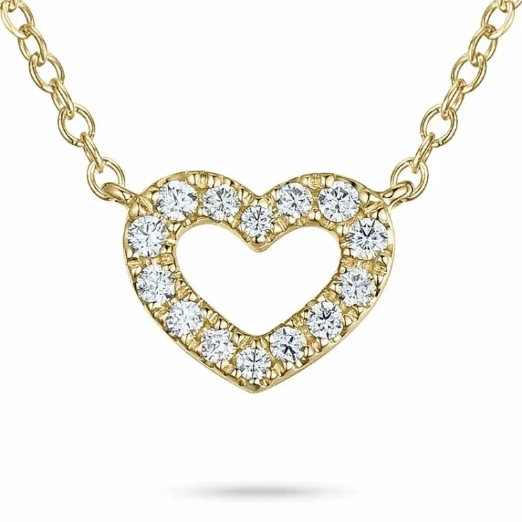 45 cm halskæde med vedhæng i 9 karat guld 0,10 ct