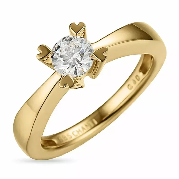 diamant solitairering i 14 karat guld 0,40 ct