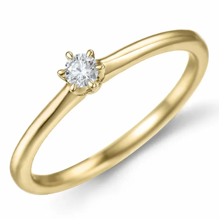Kollektionsprøve diamant ring i 14 karat guld 0,10 ct