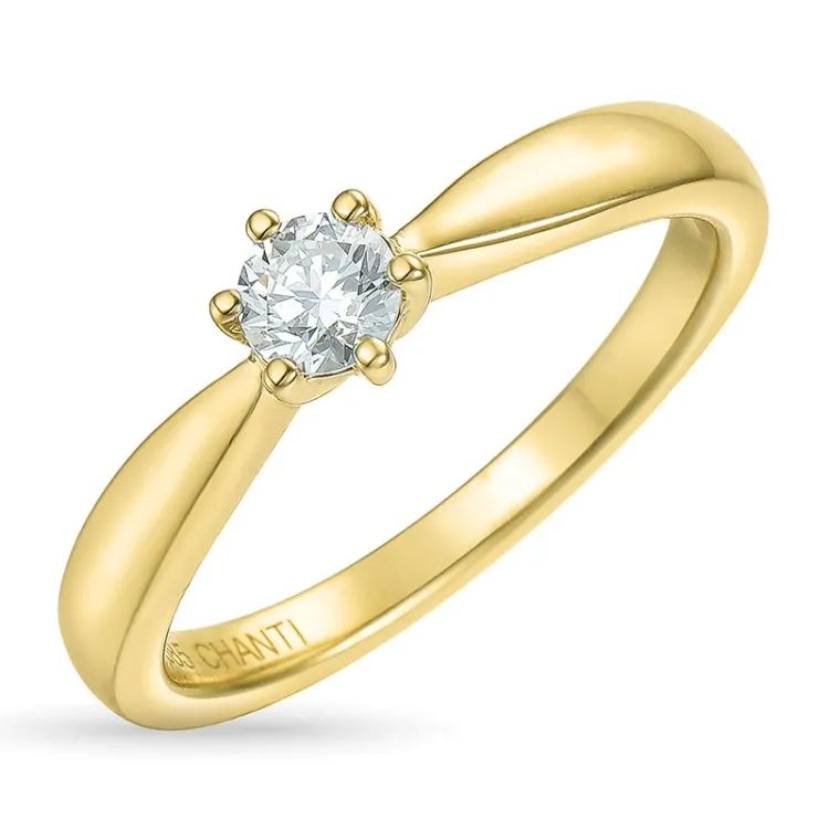 0,20 ct diamant solitairering i 14 karat guld 0,20 ct