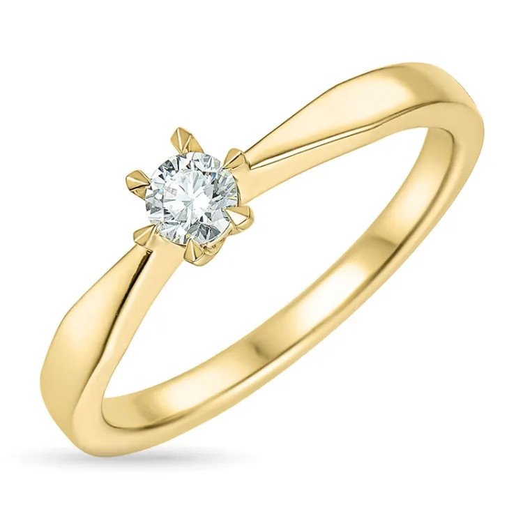 0,20 ct diamant solitairering i 14 karat guld 0,20 ct