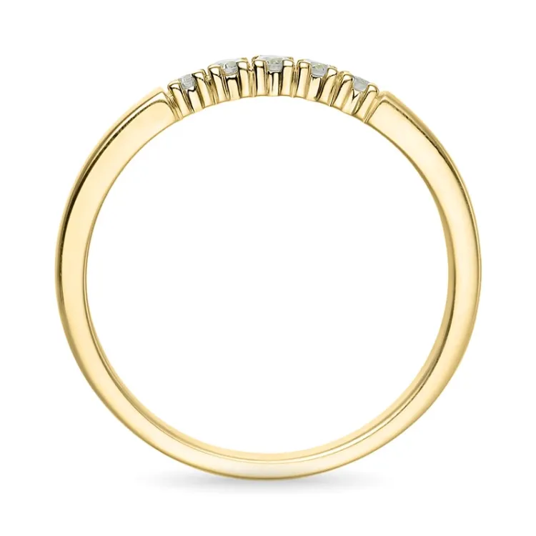 diamant alliancering i 14 karat guld 5 x 0,03 ct